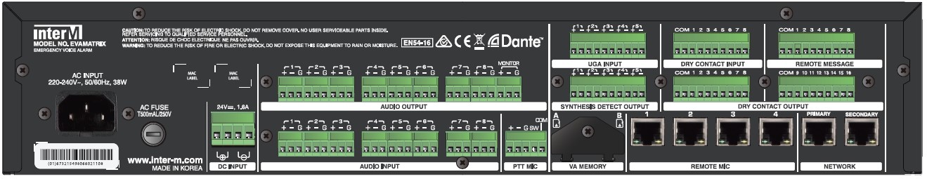 EVAMATRIX-Inter-M Back Side - MAJORCOM EUROPE